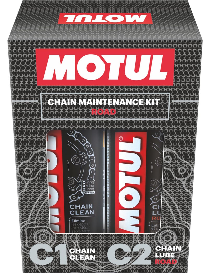 Motul Combo of C2 Chain Lube (400 ml) and C1 Chain Clean for All Bikes (400 ml) (LBCH014) - Image 1