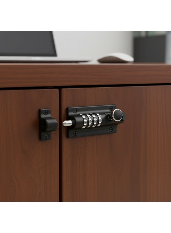 قفل انزلاقي رقمي بأربعة أرقام بدون مفتاح – قفل أمان قوي من سبيكة الزنك للأبواب، البوابات، الخزائن والمستودعات - Image 3