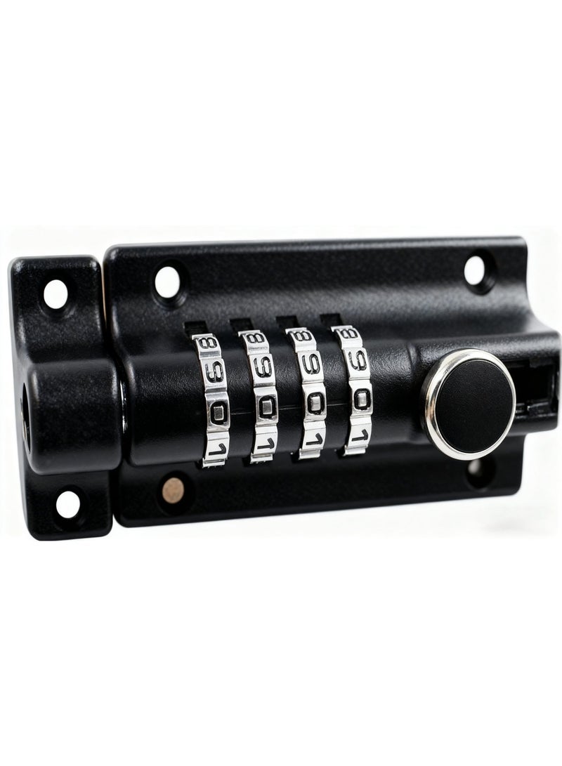 Heavy-Duty 4-Digit Combination Slide Bolt Lock – Zinc-Alloy Keyless Security Latch for Shed, Gate, Cabinet & Door - Image 1