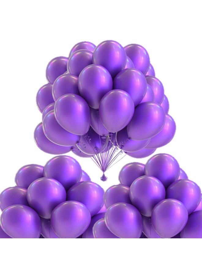 DUL DUL Metallic Balloons Puple color latex balloons for birthday decoration 25 Pcs ~set of 25 Purple Color Metallic Chrome Balloons for birthday decoration,Theme Party, (PURPLE, 25)