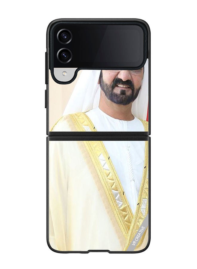 VR CREATIVE Protective Case Cover For Samsung Galaxy Z Flip4 Sheikh Mohammed Bin Rashid Al Maktoum Design Multicolour - Image 1