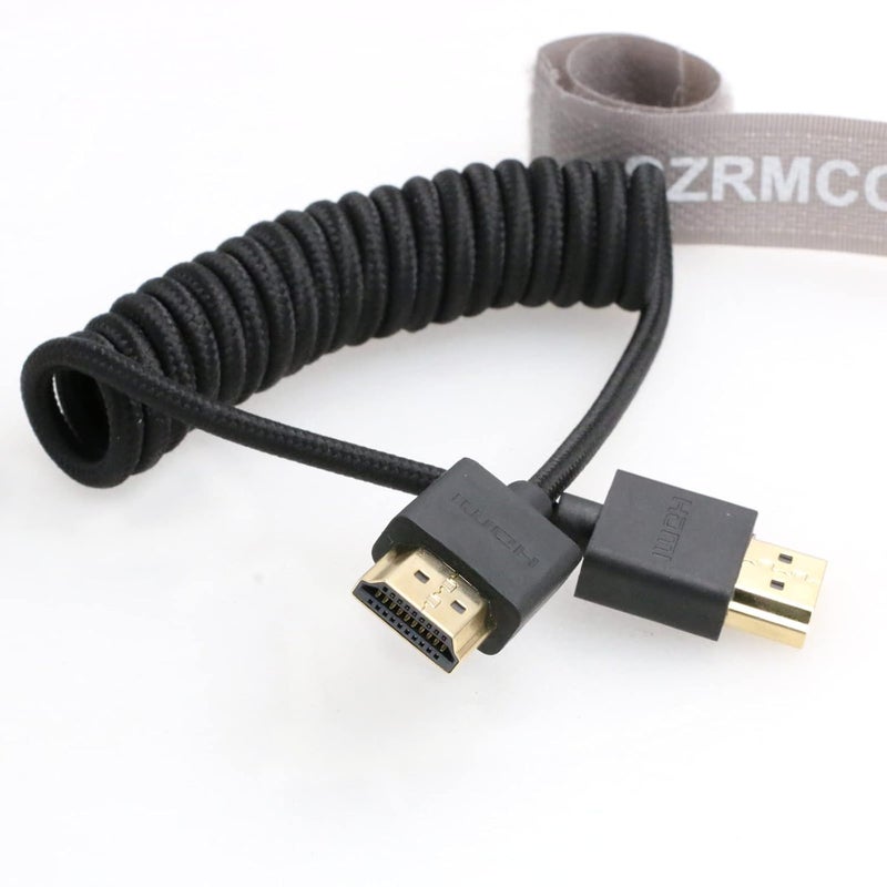 اس زد ار ام سي سي كابل 8K HDMI، 11.8 بوصة/30 سم ملفوف، مضفر أسود، ذكر إلى ذكر، عالي السرعة، 18 جيجابت/ثانية، 600 ميجاهرتز، معتمد CE، للكاميرا وال��اشة - Image 2