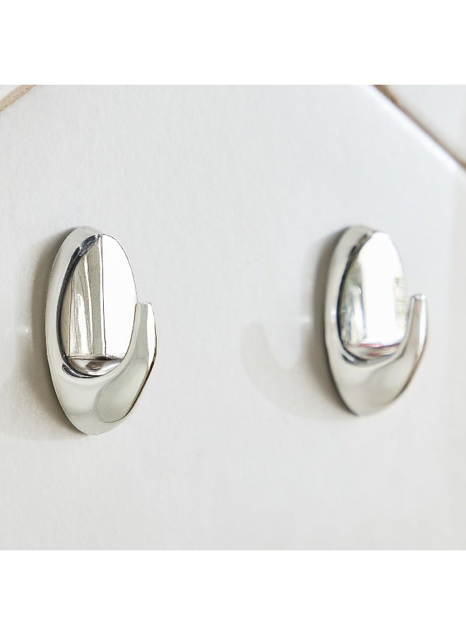 Home Box Chrome Finish Decorative Hooks - Set of 2 - Image 1