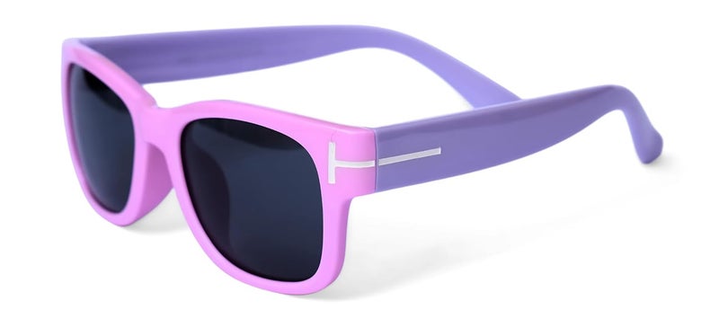 AMOUR نظارات شمسية قطبية أنيقة للأطفال للجنسين مع عدسات حماية من الأشعة فوق البنفسجية، مناسبة للأعمار من 4 إلى 7 سنوات | 1 نظارة شمسية، 1 علبة، 1 قطعة قماش تنظيف - Image 1