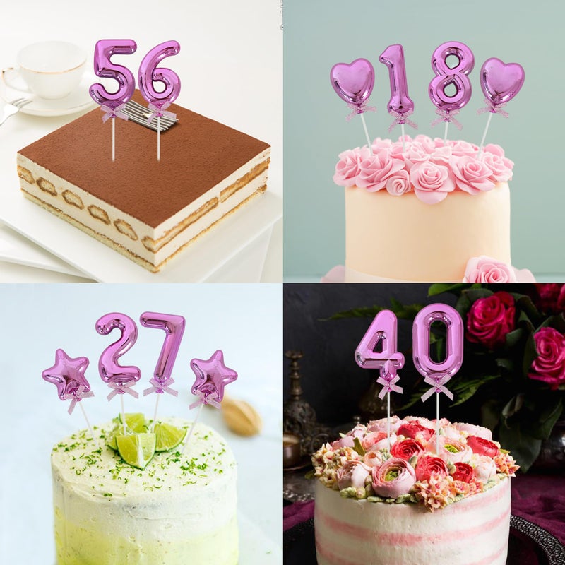 بيشيدا Beishida 3d Cake Topper Hot Pink 5 أرقام عيد ميلاد سعيد Topper 15th 30th 40th Cake Cake Toppers for Party Wedding Anniversary Decorations - Image 4