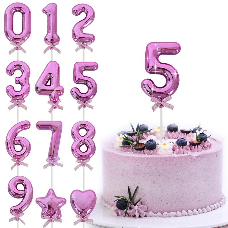 بيشيدا Beishida 3d Cake Topper Hot Pink 5 أرقام عيد ميلاد سعيد Topper 15th 30th 40th Cake Cake Toppers for Party Wedding Anniversary Decorations - Image 1