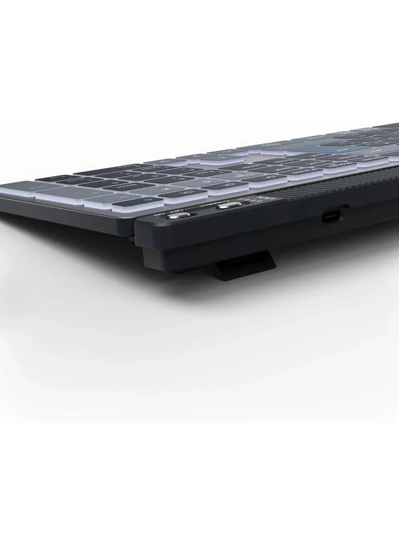 Hama | WKM-750 Wireless Keyboard Mouse Set (Multi Device 1 x Radio, 2 x Bluetooth for PC, Laptop, Tablet, Silent Keyboard LED, Adjustable Writing Angle, FN-Lock, Ergonomic Silent Mouse - Image 4