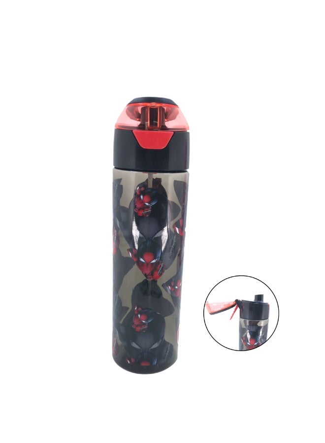 i-kola SPI DE BLACK 750 ML Kids Water Bottle for School | BPA-Free Plastic Water Bottle for Boys & Girls | Leakproof, Unbreakable, Easy to Drink, Quick Open Lock (TS-9214 B 5) - Image 1