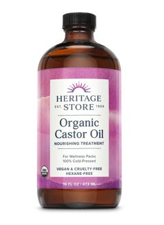 Heritage Store Heritage Store Organic Castor Oil, Cold Pressed 16 Fl.Oz 473ml  - Image 1