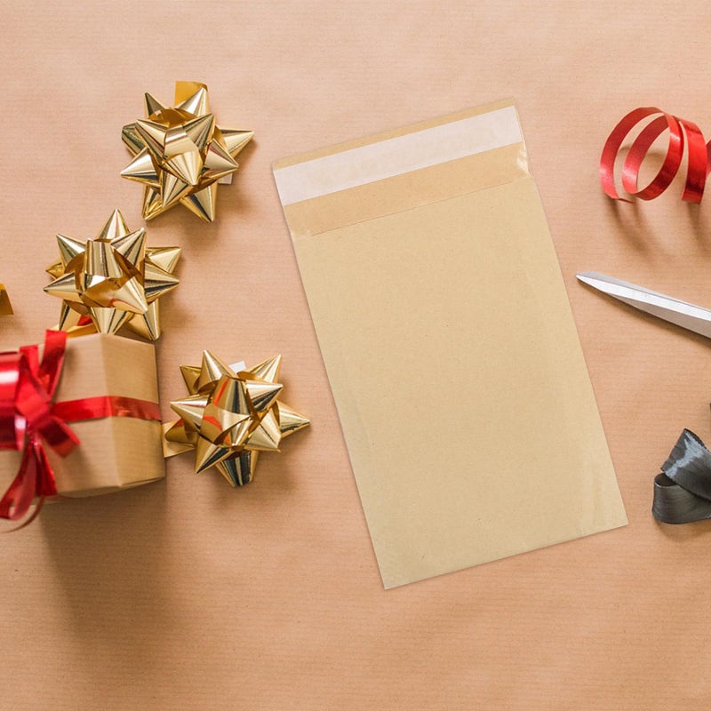 Double Layer Self Seal Bubble Mailers 12x22cm 50 Pcs Kraft Padded Envelopes Shockproof Shipping Bags - Image 5