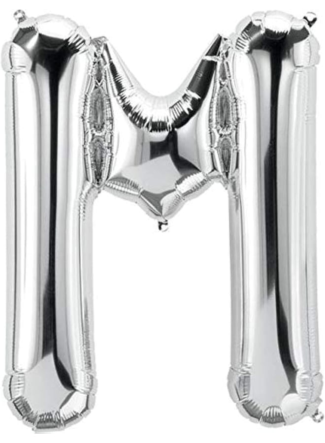 حرف M بالون فضي 32