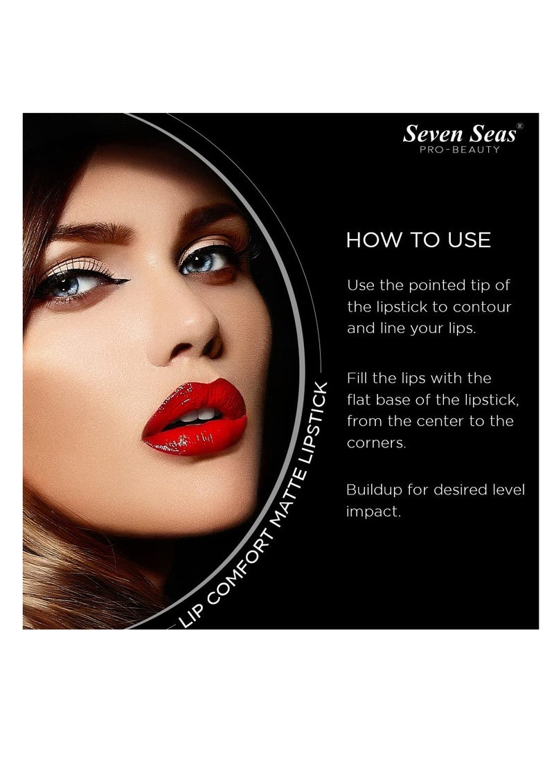 Seven Seas Seven Seas Lip Comfort Velvet Finish Matte Lipstick Long Lasting Smooth Application fsun proTransferproof and Smudge Proof  Highly Pigemented Lipstick for Women  Chestnut Rose  - Image 2