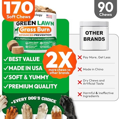 Petsology Dog Urine Neutralizer for Lawn - 170 Green Lawn Chews for Dogs - Pee Grass Burn Spot Saver Caused by Dog Urine with Probiotics & Digestive Enzymes - Advanced Gut Health Supplement, Rocks - Image 5