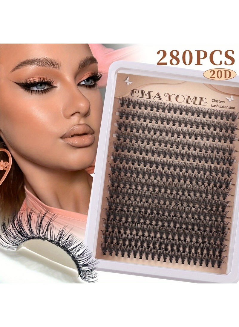 كمايو طقم رموش صناعية 280 عنقوداً بتصميم 20D وتقوس D، أطوال مختلطة 8-18 مم، رموش فردية طبيعية بأسلوب الدمية قابلة لإعادة الاستخدام للمبتدئات - Image 3