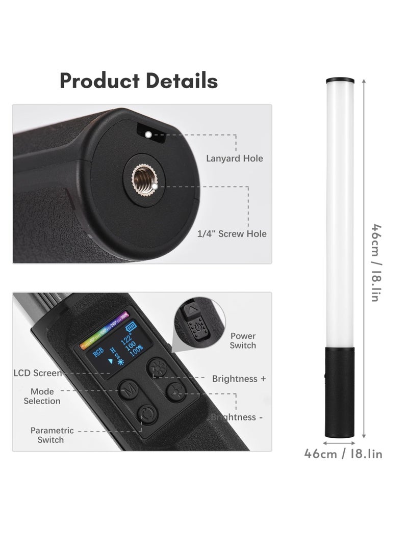 إكسريا Xria W150RGB-II Handheld RGB Light Tube LED Video Light Wand 2500K-9000K Dimmable with LCD Screen - Image 2