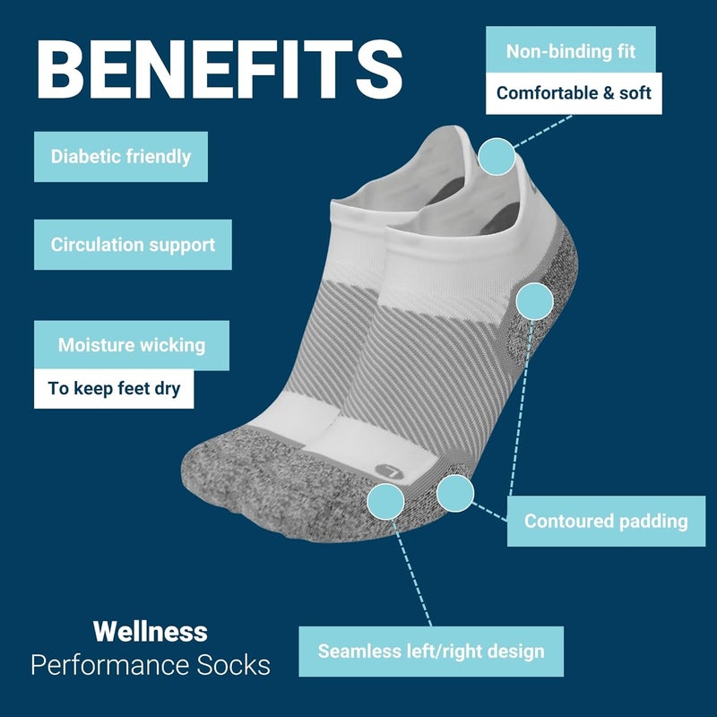 OS1st WP4 Wellness Performance No Show Socks for diabetics sensitive feet circulation and foot pain or numbness - Image 4