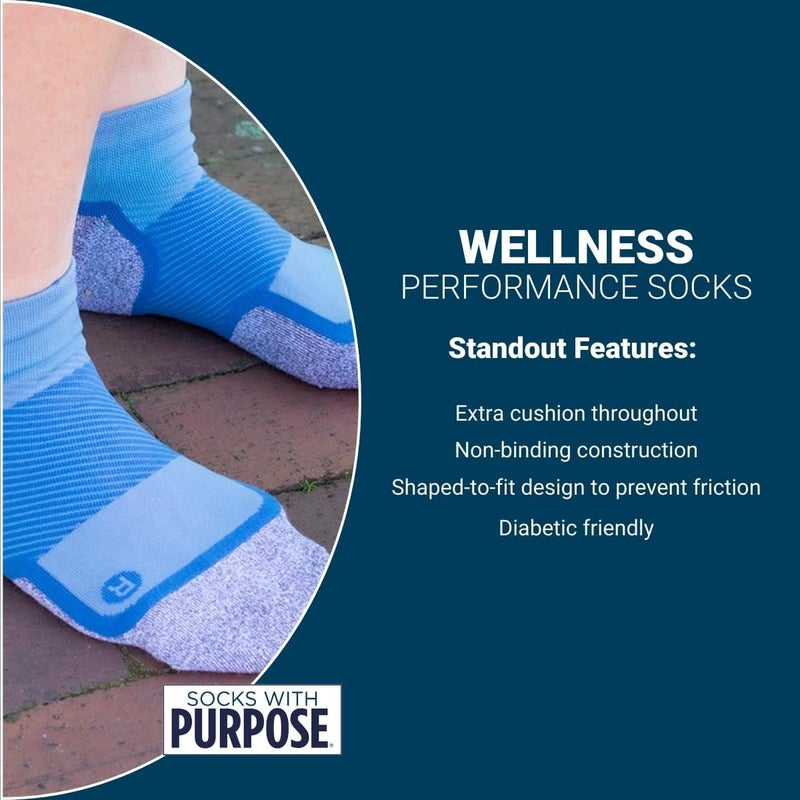 OS1st WP4 Wellness Performance No Show Socks for diabetics sensitive feet circulation and foot pain or numbness - Image 3