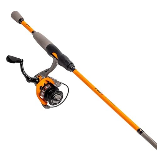 Lew's Lews Hypersonic Spinning Reel and Fishing Rod Combo 6Foot Light Power Fast Action IM6 Graphite Rod Size 200 Reel 511 Gear Ratio OrangeGray - Image 1