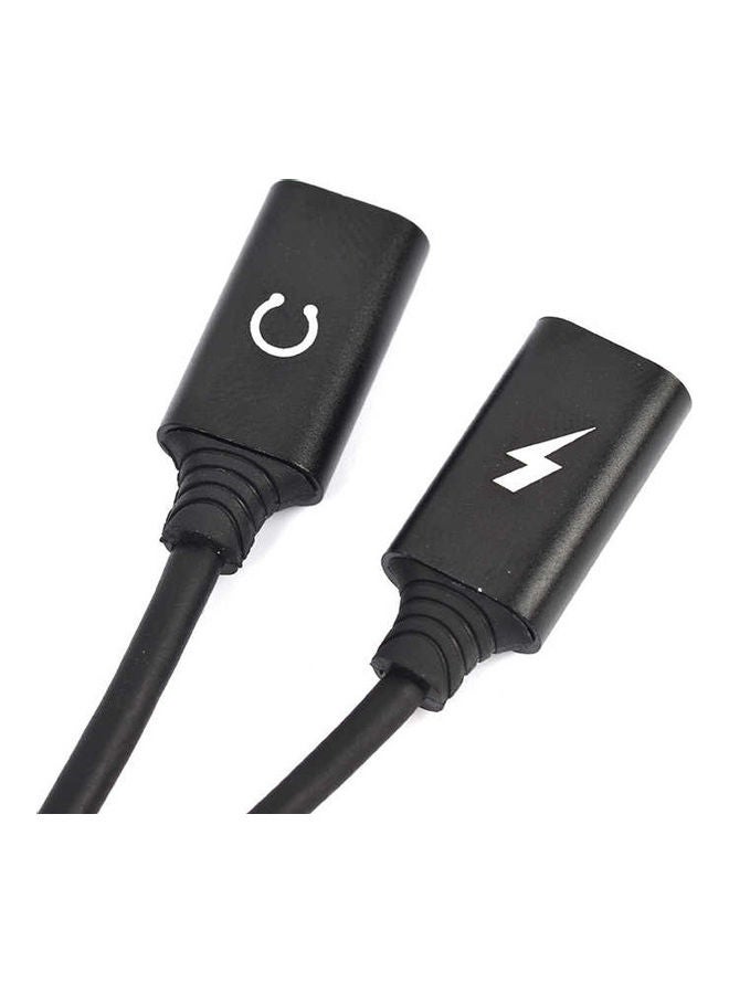 GO-DES Dual Lightning Headphone Audio And Charge Connector Black - Image 3