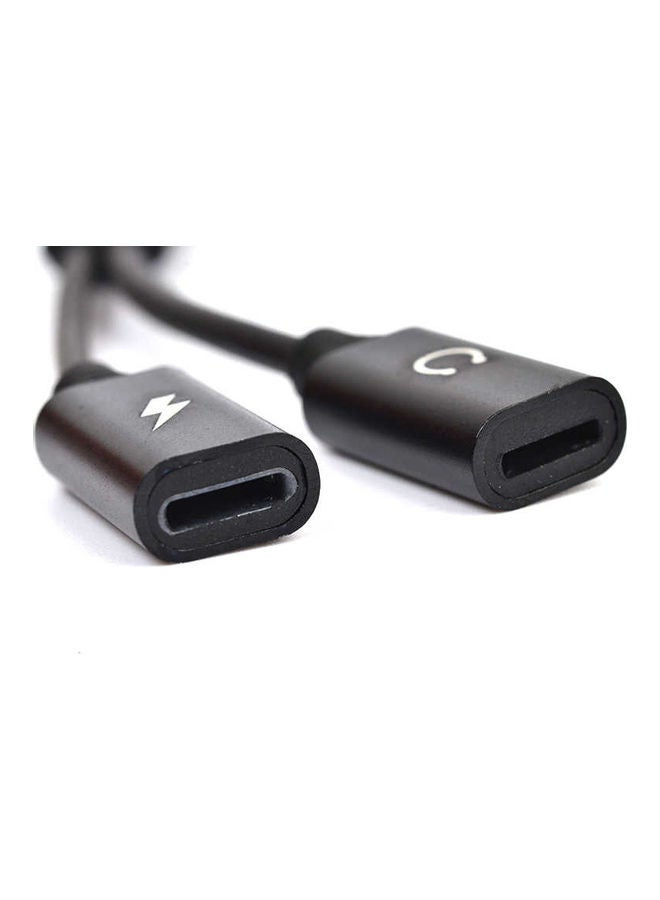 GO-DES Dual Lightning Headphone Audio And Charge Connector Black - Image 4
