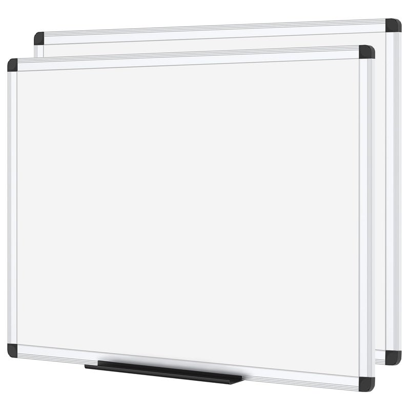 VIZ-PRO لوحة بيضاء جافة مغناطيسية VIZ-PRO، 36 × 24 بوصة، عبوة من 2، إطار ألمنيوم فضي - Image 2