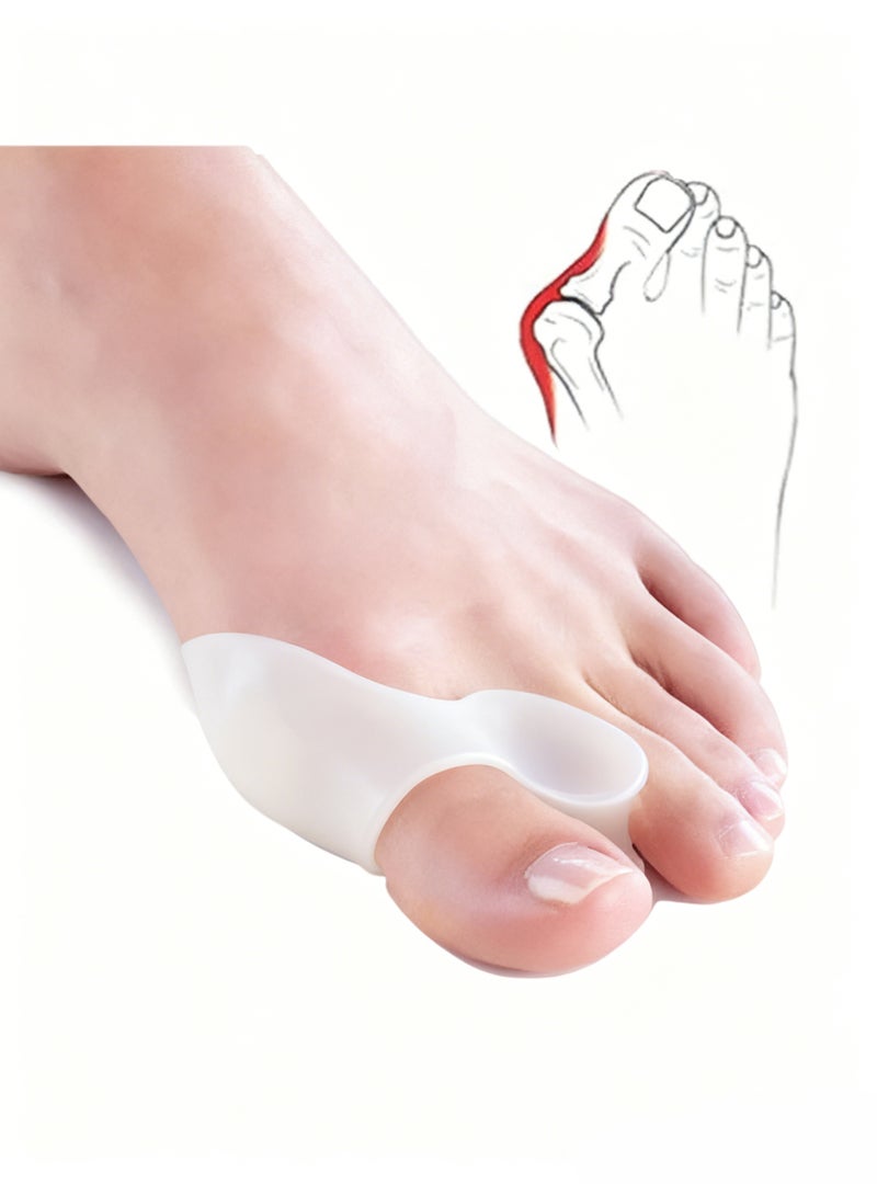 4 Pairs Gel Silicone Bunion Corrector Toe Protector Straightener Separator Bunion Corrector  Bunion Relief Protector Bunion Pads Cushion Bunion Protector For Men Women Kids White and Skin - Image 2