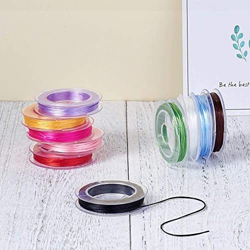 KRAFTMASTERS� 10 Pcs Mixed Color Crystal Elastic Strong Stretchy Beading Thread String (0.8 MM) - Image 5