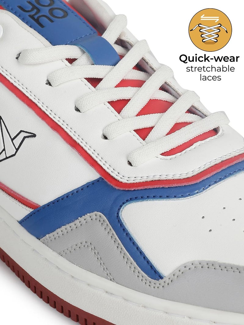YOHO Colored PU Fashion Sneaker For Men | Comfortable shoes | Cushioned Insole | Quick-wear elastic laces | Lightweight | Dynamic Feet Support | Fashionable | Stylish | Modern - Image 3
