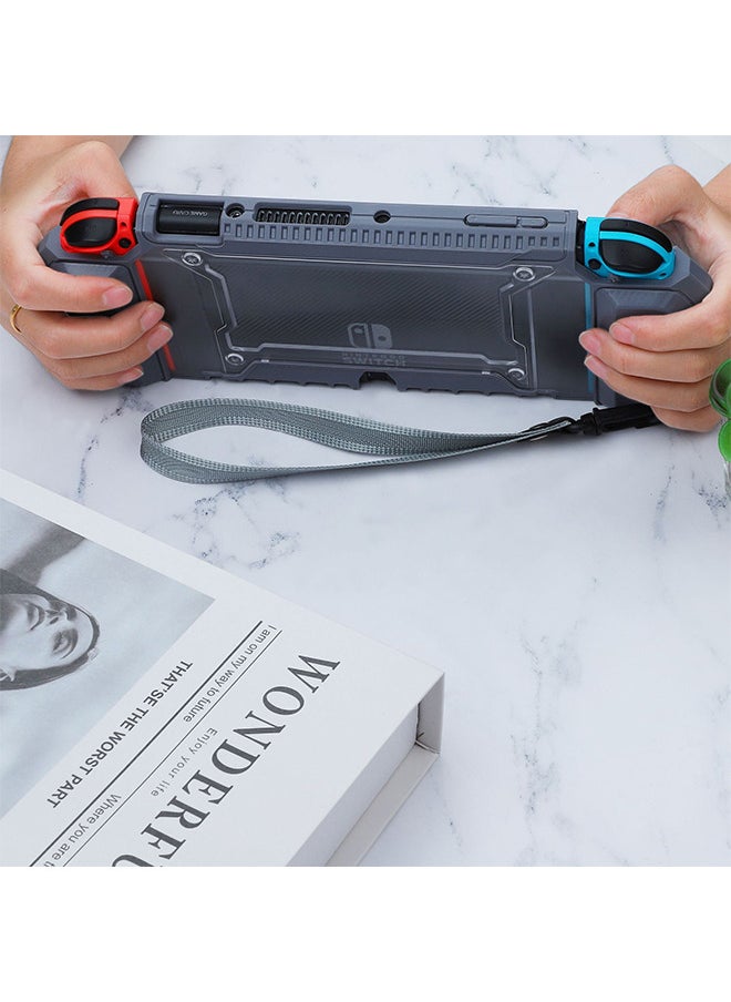 Jourvent - Transparent Case Suit for Nintendo Switch OLED, Protective Cover Case for Switch OLED Console and Joy-Con Controller Black - Image 1