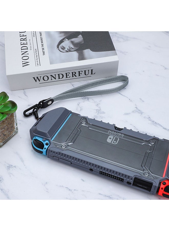 Jourvent - Transparent Case Suit for Nintendo Switch OLED, Protective Cover Case for Switch OLED Console and Joy-Con Controller Black - Image 1
