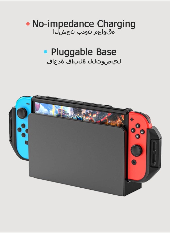 Jourvent Transparent Case Suit for Nintendo Switch OLED, Protective Cover Case for Switch OLED Console and Joy-Con Controller Black  - Image 5