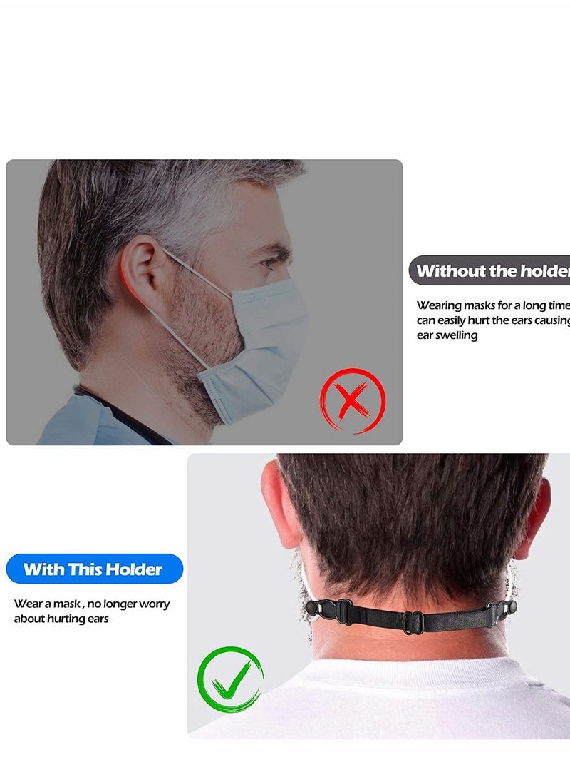 Excefore - Mask Extender Strap,Ear Savers,Elastic Fabric Mask Holder for Masks,Masks Extension Hook Adjustable for Extending Masks Buckle Ear Protectors,Mask Straps for Back of Head(12PCS) - Image 1