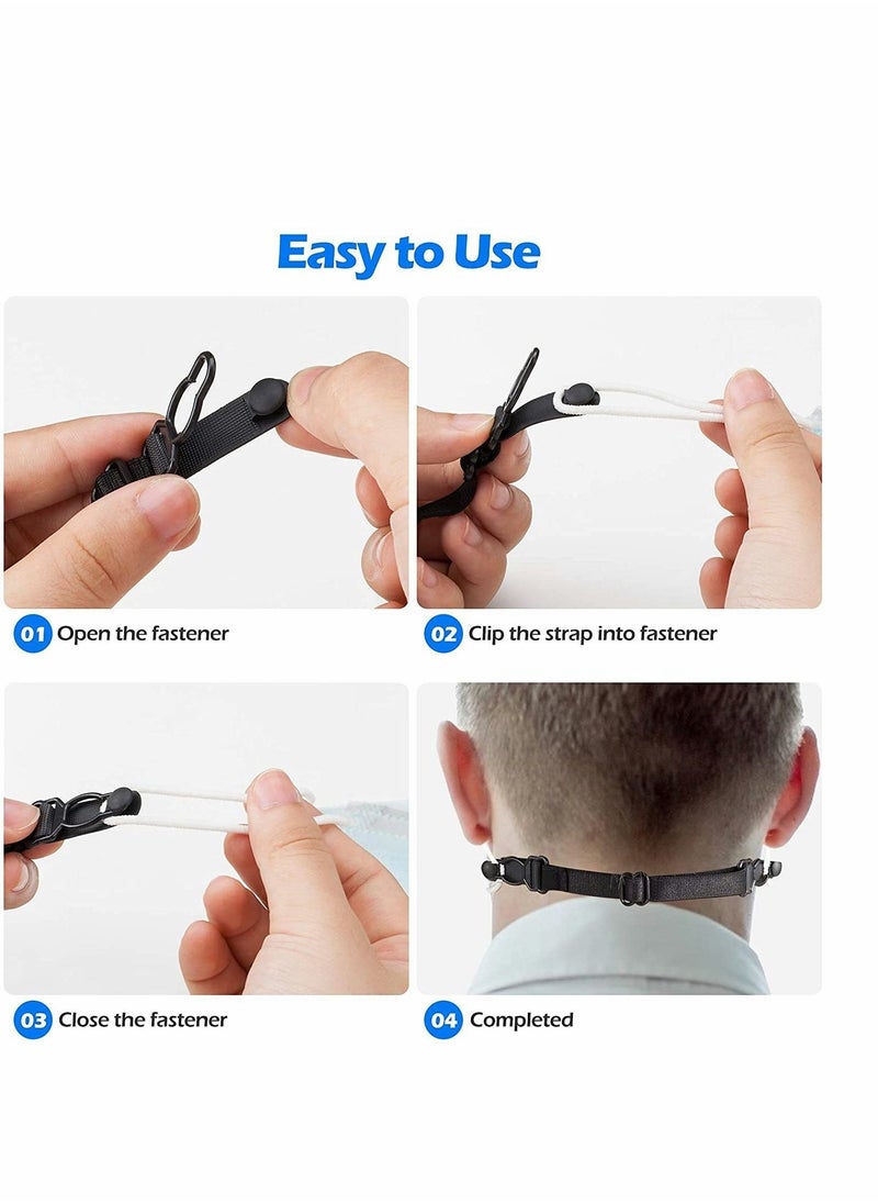 Excefore - Mask Extender Strap,Ear Savers,Elastic Fabric Mask Holder for Masks,Masks Extension Hook Adjustable for Extending Masks Buckle Ear Protectors,Mask Straps for Back of Head(12PCS) - Image 1