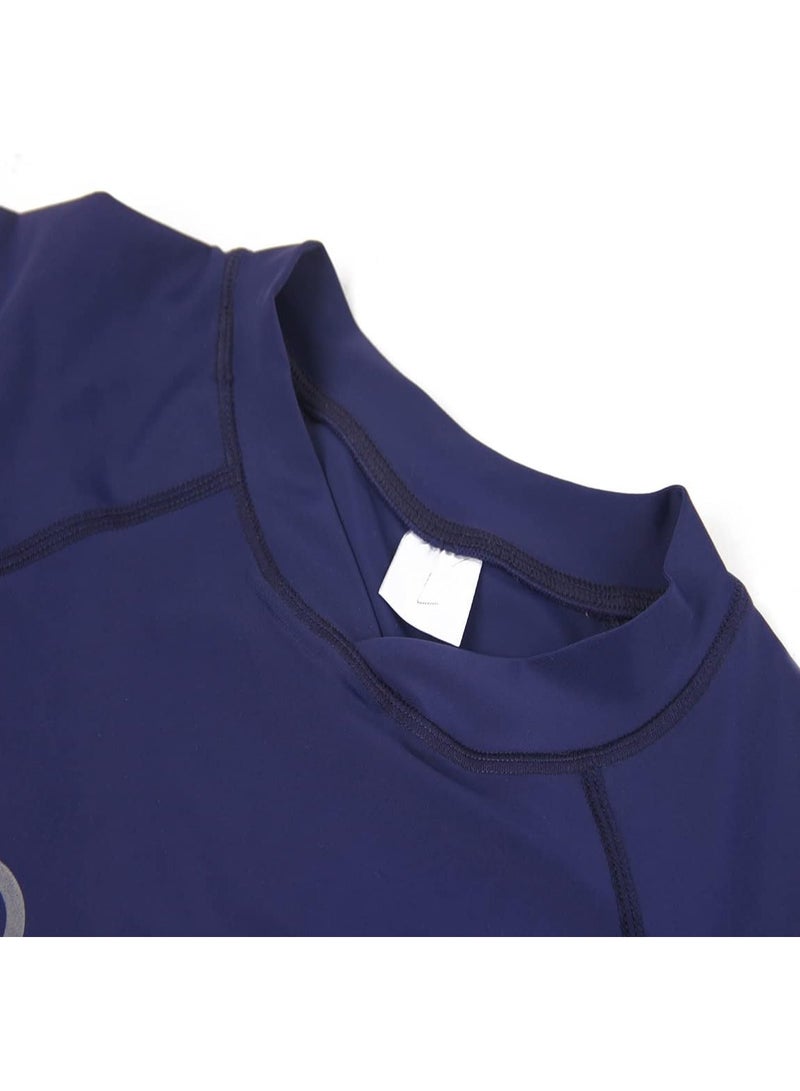 ديسكفري بدلة سباحة  للرجال، ملابس سباحة قابلة للتمدد بقصة ضيقة، طقم من قطعتين. قميص قصير وقميص، خصر مطاطي - 3XL، أزرق - Image 4