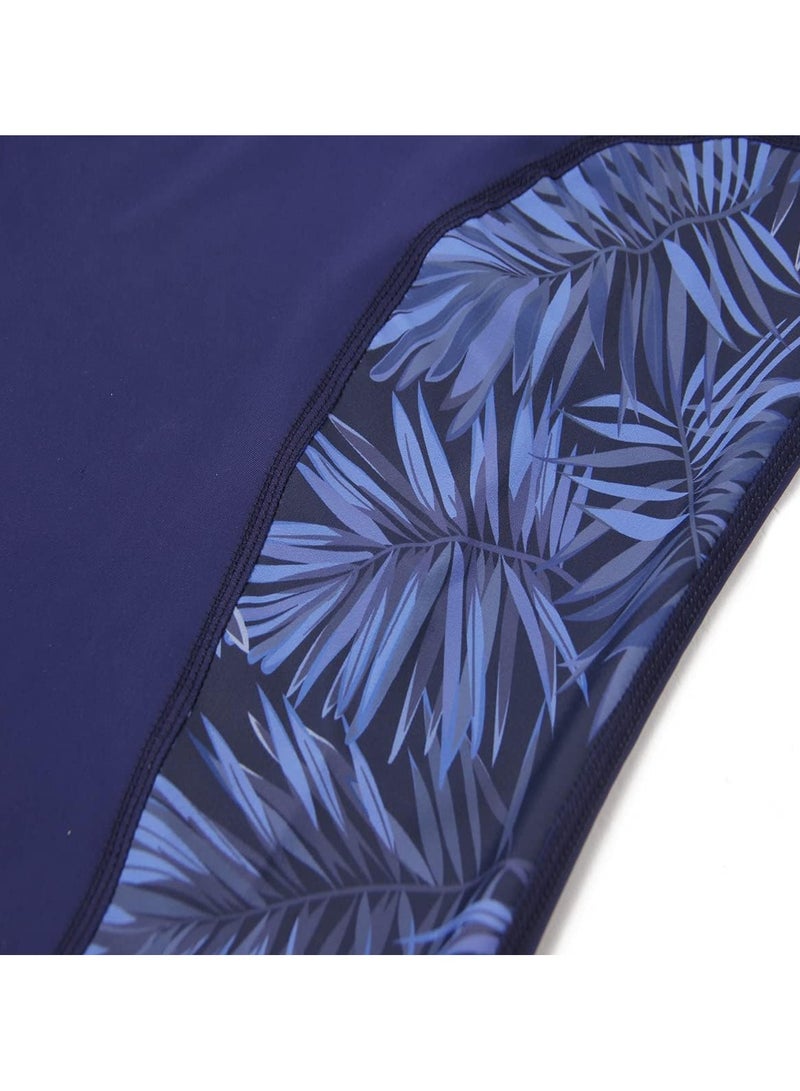 ديسكفري بدلة سباحة  للرجال، ملابس سباحة قابلة للتمدد بقصة ضيقة، طقم من قطعتين. قميص قصير وقميص، خصر مطاطي - 3XL، أزرق - Image 3