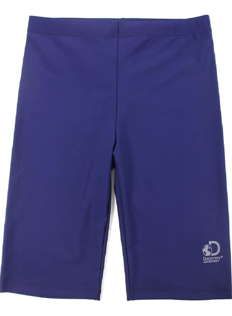 ديسكفري بدلة سباحة  للرجال، ملابس سباحة قابلة للتمدد بقصة ضيقة، طقم من قطعتين. قميص قصير وقميص، خصر مطاطي - 3XL، أزرق - Image 5