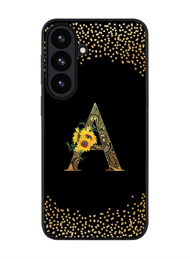Stylizedd For Samsung Galaxy S26 Plus Case,Slim fit Camera Protection, Shockproof Thin Phone cover  - Custom Floral Monogram - A ( Black ) - Image 1