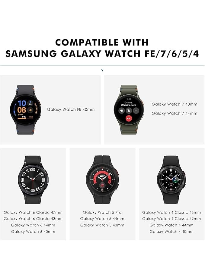 Metal Strap Compatible with Samsung Galaxy Watch 7 6 5 4 Band 40mm 44mm 45mm/Watch 6 4 Classic 42mm 46mm 43mm 47mm Metal Stainless Steel Bands Strap Men Women NOT for Galaxy Watch Ultra 47mm(2024) - Black - Image 2