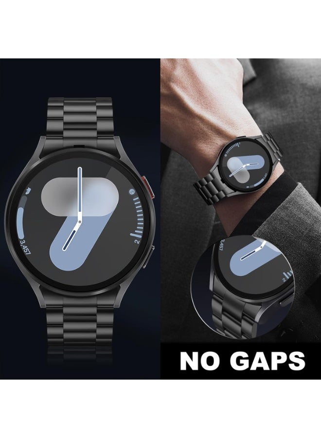 Metal Strap Compatible with Samsung Galaxy Watch 7 6 5 4 Band 40mm 44mm 45mm/Watch 6 4 Classic 42mm 46mm 43mm 47mm Metal Stainless Steel Bands Strap Men Women NOT for Galaxy Watch Ultra 47mm(2024) - Black - Image 4