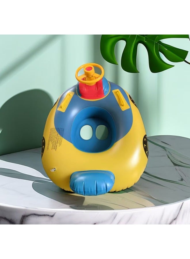 Anti-rollover With Awning Children's Inflatable Seat Ring Baby Baby Swimming Ring Thickened Swimming Ring Wholesale-Colour:Large Steering Wheel Seat  - Image 5