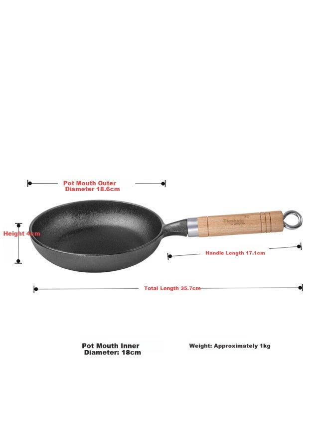 Telssida Cast Iron Mini Frying Pan Skillet Egg Pan Home Steak Pan Baby Food Pan Uncoated Raw Iron Mini Breakfast Pan - Image 1