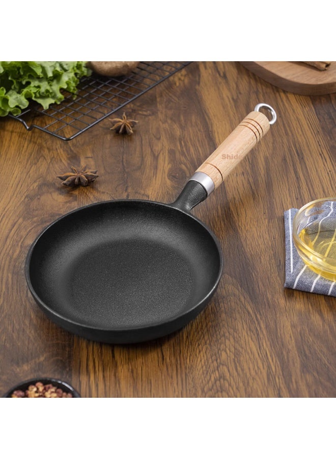 Telssida Cast Iron Mini Frying Pan Skillet Egg Pan Home Steak Pan Baby Food Pan Uncoated Raw Iron Mini Breakfast Pan - Image 3