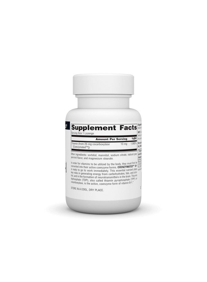 Source Naturals سورس ناتشورالز كوينزيماتيد ب-1 25 ملغ ثيامين كوكاربوكسيلاز سريع الذوبان - 60 لوذعة - Image 2