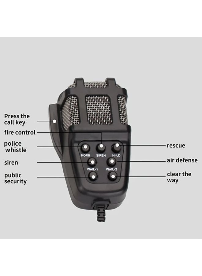 Black Car Alarm Horn 120dB Loud Speaker with Microphone Wired Vehicle Emergency Safety System - Image 5