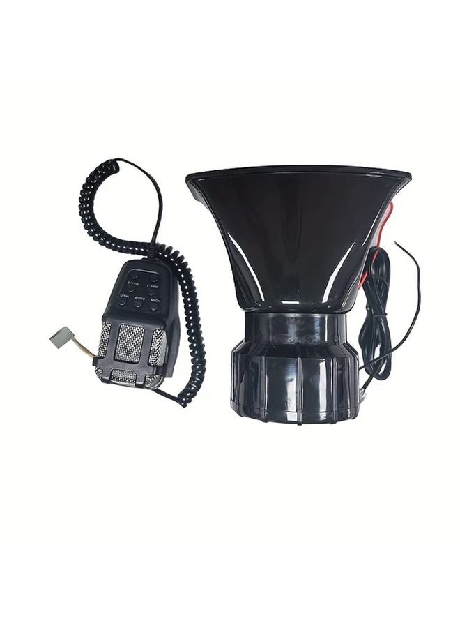 Black Car Alarm Horn 120dB Loud Speaker with Microphone Wired Vehicle Emergency Safety System - Image 1