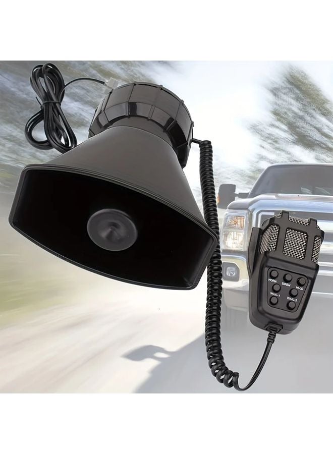 Black Car Alarm Horn 120dB Loud Speaker with Microphone Wired Vehicle Emergency Safety System - Image 3
