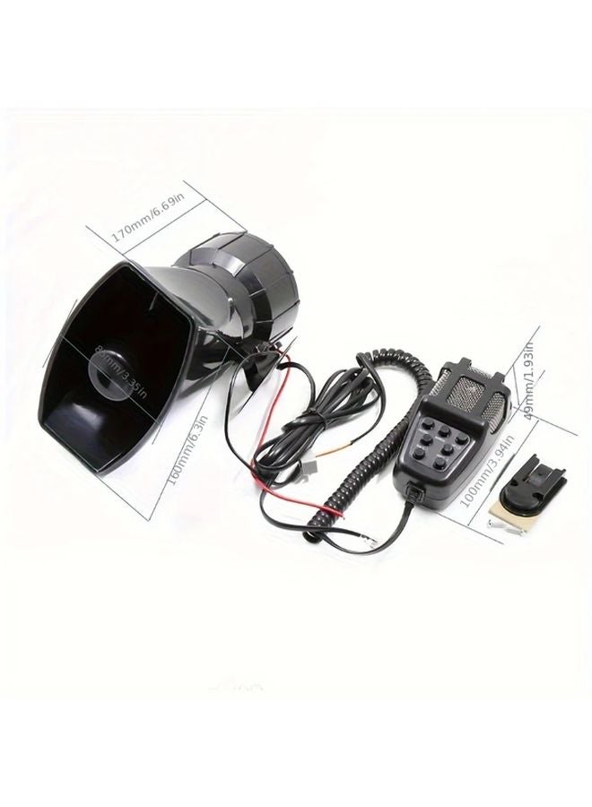 Black Car Alarm Horn 120dB Loud Speaker with Microphone Wired Vehicle Emergency Safety System - Image 4
