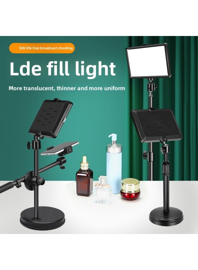 Photography Lighting Fill Light Studio Small Desktop Dedicated LED Beauty Photo Indoor Soft Light Portable-Light Source Color:【Three-color Dimming Soft Light +4-color Film】 Flat Light +50cm Desktop - Image 2
