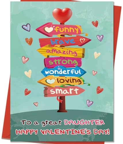 Mcduldul Valentines Cards for Daughter | Funny Daughter Valentines Cards Gifts from Dad Mom Parent with Printed Message Inside - Image 1