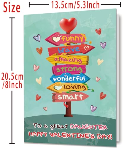 Mcduldul Valentines Cards for Daughter | Funny Daughter Valentines Cards Gifts from Dad Mom Parent with Printed Message Inside - Image 4